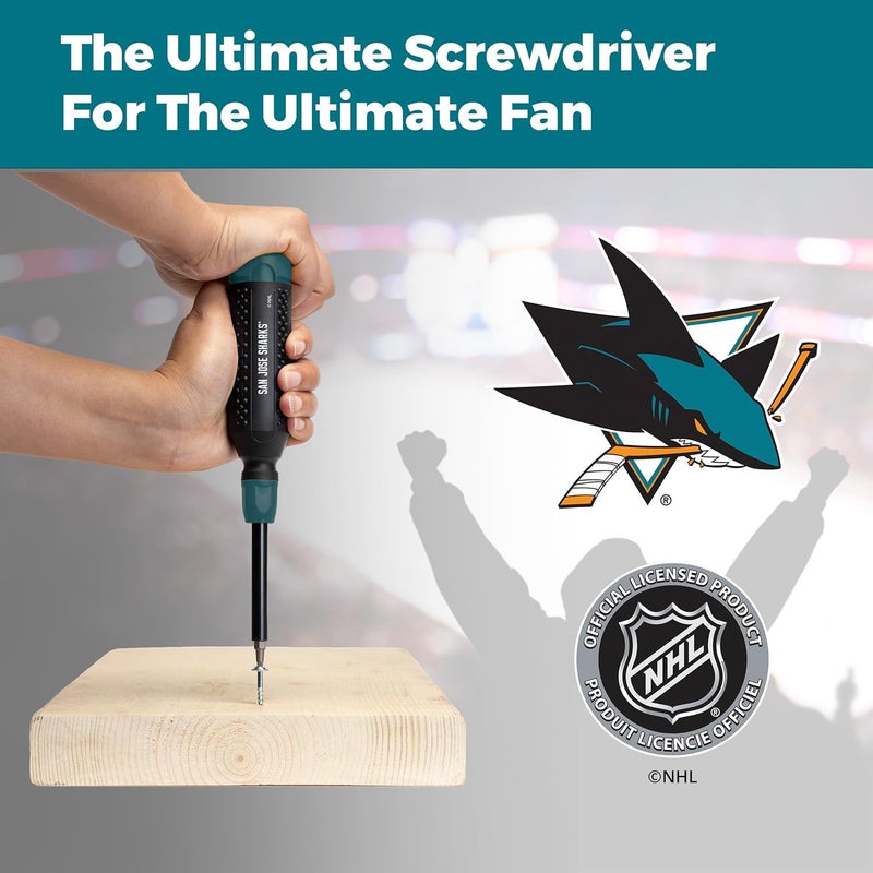 Megapro ® NHL® Team Edition Multi-bit Screwdriver | Officially Licensed NHL® Gear | Durable, Ergonomic, Pro-Grade Screwdriver (San Jose Sharks®) - Image 5
